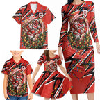 Personalized St. George Illawarra Dragons Rugby Christmas Family Matching Long Sleeve Bodycon Dress and Hawaiian Shirt Holiday Mascot Graphic Art Festive Lights Bow