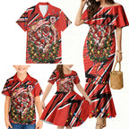 Personalized St. George Illawarra Dragons Rugby Christmas Family Matching Mermaid Dress and Hawaiian Shirt Holiday Mascot Graphic Art Festive Lights Bow