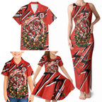 Personalized St. George Illawarra Dragons Rugby Christmas Family Matching Tank Maxi Dress and Hawaiian Shirt Holiday Mascot Graphic Art Festive Lights Bow