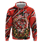 Personalized St. George Illawarra Dragons Rugby Christmas Hoodie Holiday Mascot Graphic Art Festive Lights Bow