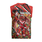 Personalized St. George Illawarra Dragons Rugby Christmas Knitted V-Neck Vest Holiday Mascot Graphic Art Festive Lights Bow
