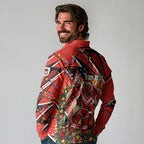 Personalized St. George Illawarra Dragons Rugby Christmas Long Sleeve Polo Shirt Holiday Mascot Graphic Art Festive Lights Bow