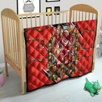 Personalized St. George Illawarra Dragons Rugby Christmas Quilt Holiday Mascot Graphic Art Festive Lights Bow
