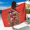 Personalized St. George Illawarra Dragons Rugby Christmas Sarong Holiday Mascot Graphic Art Festive Lights Bow