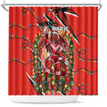 Personalized St. George Illawarra Dragons Rugby Christmas Shower Curtain Holiday Mascot Graphic Art Festive Lights Bow