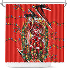 Personalized St. George Illawarra Dragons Rugby Christmas Shower Curtain Holiday Mascot Graphic Art Festive Lights Bow