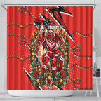 Personalized St. George Illawarra Dragons Rugby Christmas Shower Curtain Holiday Mascot Graphic Art Festive Lights Bow
