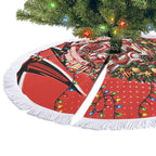 St. George Illawarra Dragons Rugby Christmas Tree Skirt Holiday Mascot Graphic Art Festive Lights Bow