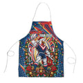 Personalized Sydney Roosters Rugby Christmas Apron Holiday Mascot Graphic Art Festive Lights Bow