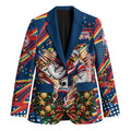 Personalized Sydney Roosters Rugby Christmas Blazer Holiday Mascot Graphic Art Festive Lights Bow