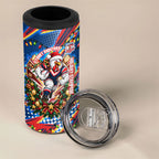 Personalized Sydney Roosters Rugby Christmas 4 in 1 Can Cooler Tumbler Holiday Mascot Graphic Art Festive Lights Bow