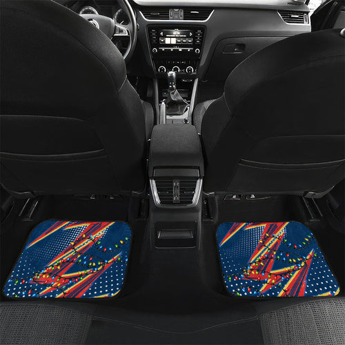 Personalized Sydney Roosters Rugby Christmas Car Mats Holiday Mascot Graphic Art Festive Lights Bow