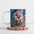 Personalized Sydney Roosters Rugby Christmas Ceramic Mug Holiday Mascot Graphic Art Festive Lights Bow