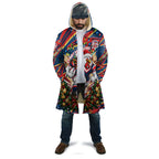 Personalized Sydney Roosters Rugby Christmas Cloak Holiday Mascot Graphic Art Festive Lights Bow