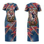 Personalized Sydney Roosters Rugby Christmas Couples Matching Short Sleeve Bodycon Dress and Long Sleeve Button Shirt Holiday Mascot Graphic Art Festive Lights Bow