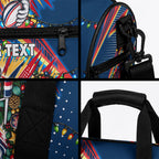 Personalized Sydney Roosters Rugby Christmas Duffle Bag Holiday Mascot Graphic Art Festive Lights Bow