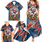 Personalized Sydney Roosters Rugby Christmas Family Matching Summer Maxi Dress and Hawaiian Shirt Holiday Mascot Graphic Art Festive Lights Bow