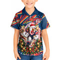 Personalized Sydney Roosters Rugby Christmas Kid Hawaiian Shirt Holiday Mascot Graphic Art Festive Lights Bow
