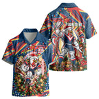Personalized Sydney Roosters Rugby Christmas Kid Hawaiian Shirt Holiday Mascot Graphic Art Festive Lights Bow