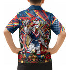 Personalized Sydney Roosters Rugby Christmas Kid Hawaiian Shirt Holiday Mascot Graphic Art Festive Lights Bow