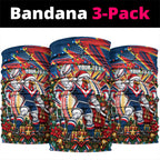 Personalized Sydney Roosters Rugby Christmas Neck Gaiter Holiday Mascot Graphic Art Festive Lights Bow