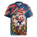 Personalized Sydney Roosters Rugby Christmas Rugby Jersey Holiday Mascot Graphic Art Festive Lights Bow