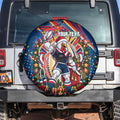 Personalized Sydney Roosters Rugby Christmas Spare Tire Cover Holiday Mascot Graphic Art Festive Lights Bow