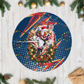 Sydney Roosters Rugby Christmas Tree Skirt Holiday Mascot Graphic Art Festive Lights Bow