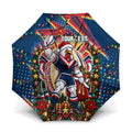 Personalized Sydney Roosters Rugby Christmas Umbrella Holiday Mascot Graphic Art Festive Lights Bow