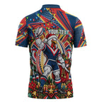Personalized Sydney Roosters Rugby Christmas Zipper Polo Shirt Holiday Mascot Graphic Art Festive Lights Bow