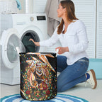 Personalized Wests Tigers Rugby Christmas Laundry Basket Holiday Mascot Graphic Art Festive Lights Bow