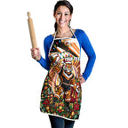 Personalized Wests Tigers Rugby Christmas Apron Holiday Mascot Graphic Art Festive Lights Bow