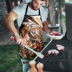 Personalized Wests Tigers Rugby Christmas Apron Holiday Mascot Graphic Art Festive Lights Bow