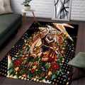 Personalized Wests Tigers Rugby Christmas Area Rug Holiday Mascot Graphic Art Festive Lights Bow