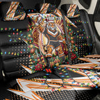 Personalized Wests Tigers Rugby Christmas Back Car Seat Cover Holiday Mascot Graphic Art Festive Lights Bow