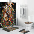 Personalized Wests Tigers Rugby Christmas Bathroom Set Holiday Mascot Graphic Art Festive Lights Bow