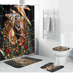 Personalized Wests Tigers Rugby Christmas Bathroom Set Holiday Mascot Graphic Art Festive Lights Bow