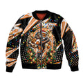 Personalized Wests Tigers Rugby Christmas Bomber Jacket Holiday Mascot Graphic Art Festive Lights Bow