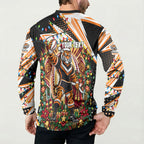 Personalized Wests Tigers Rugby Christmas Button Sweatshirt Holiday Mascot Graphic Art Festive Lights Bow