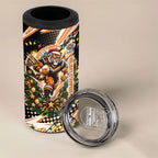 Personalized Wests Tigers Rugby Christmas 4 in 1 Can Cooler Tumbler Holiday Mascot Graphic Art Festive Lights Bow