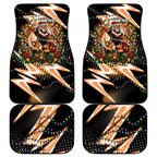 Personalized Wests Tigers Rugby Christmas Car Mats Holiday Mascot Graphic Art Festive Lights Bow