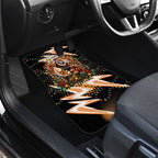 Personalized Wests Tigers Rugby Christmas Car Mats Holiday Mascot Graphic Art Festive Lights Bow