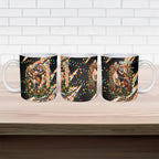 Personalized Wests Tigers Rugby Christmas Ceramic Mug Holiday Mascot Graphic Art Festive Lights Bow