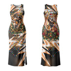 Personalized Wests Tigers Rugby Christmas Couples Matching Tank Maxi Dress and Hawaiian Shirt Holiday Mascot Graphic Art Festive Lights Bow