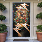 Personalized Wests Tigers Rugby Christmas Door Cover Holiday Mascot Graphic Art Festive Lights Bow