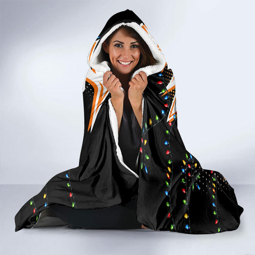 Personalized Wests Tigers Rugby Christmas Hooded Blanket Holiday Mascot Graphic Art Festive Lights Bow