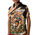 Personalized Wests Tigers Rugby Christmas Kid Polo Shirt Holiday Mascot Graphic Art Festive Lights Bow