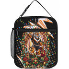 Personalized Wests Tigers Rugby Christmas Lunch Bag Holiday Mascot Graphic Art Festive Lights Bow