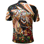Personalized Wests Tigers Rugby Christmas Polo Shirt Holiday Mascot Graphic Art Festive Lights Bow
