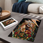 Personalized Wests Tigers Rugby Christmas Puzzle Holiday Mascot Graphic Art Festive Lights Bow